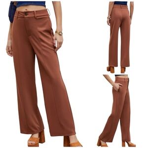 Women's Brown Wide-Leg Pants
